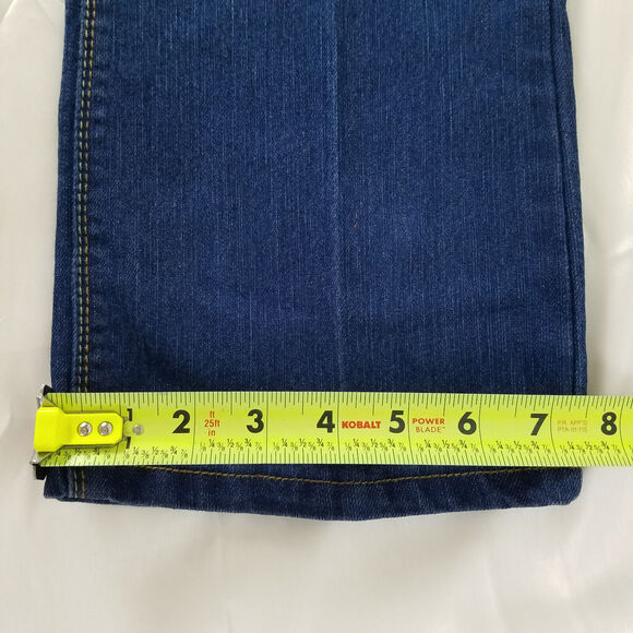 Express Jeans Womens 4 Blue Low Rise Straight Leg Dark Wash Denim W30 x L30.5 - Picture 6 of 16